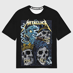 Мужская футболка оверсайз Metallica - skulls