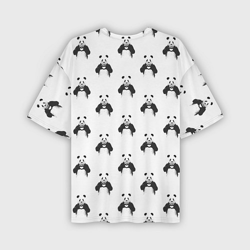 Мужская футболка оверсайз Panda love - pattern / 3D-принт – фото 2