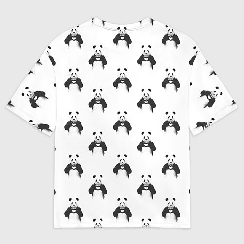 Мужская футболка оверсайз Panda love - pattern / 3D-принт – фото 2