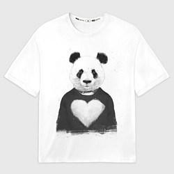 Футболка оверсайз мужская Love panda, цвет: 3D-принт