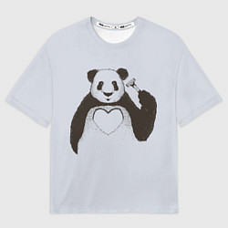 Мужская футболка оверсайз Panda love art
