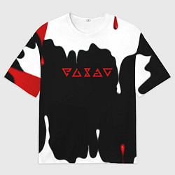 Мужская футболка оверсайз Ведьмак краски подтёки