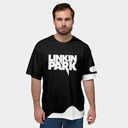 Футболка оверсайз мужская Linkin park краска белая, цвет: 3D-принт — фото 2