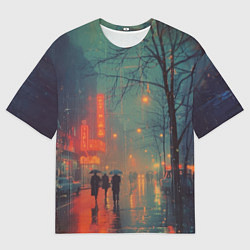 Мужская футболка оверсайз Пасмурный вечер