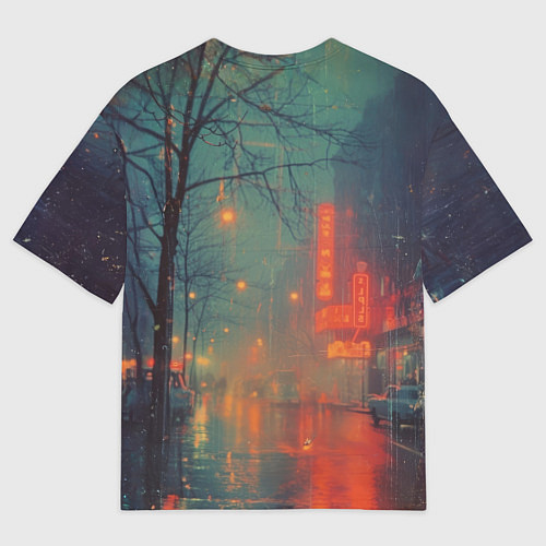 Мужская футболка оверсайз Пасмурный вечер / 3D-принт – фото 2