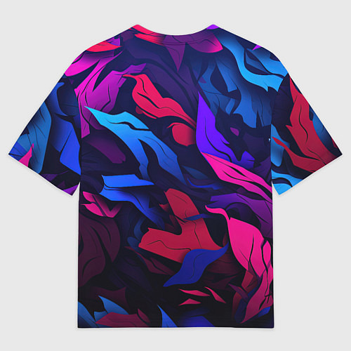 Мужская футболка оверсайз Gta лого камуфляж яркие листья / 3D-принт – фото 2