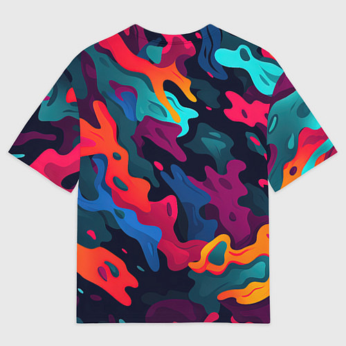 Мужская футболка оверсайз Gta лого камуфляж кислотные кляксы / 3D-принт – фото 2