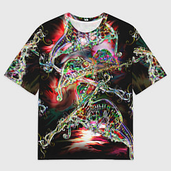 Футболка оверсайз мужская Хамелеоновый рейв, цвет: 3D-принт