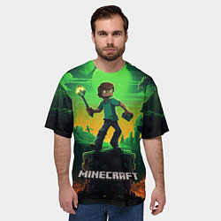Футболка оверсайз мужская Персонаж в мире Minecraft, цвет: 3D-принт — фото 2