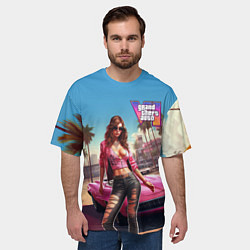 Футболка оверсайз мужская GTA 6 girl logo, цвет: 3D-принт — фото 2