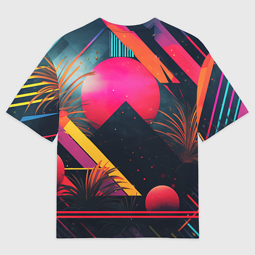 Мужская футболка оверсайз GTA 6 logo абстракция яркая / 3D-принт – фото 2