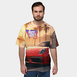 Футболка оверсайз мужская GTA 6 logo auto style, цвет: 3D-принт — фото 2