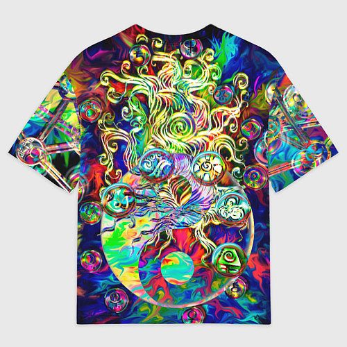 Мужская футболка оверсайз Знаковые пузырьки / 3D-принт – фото 2