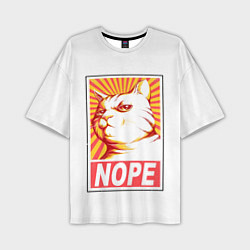 Мужская футболка оверсайз Nope - cat