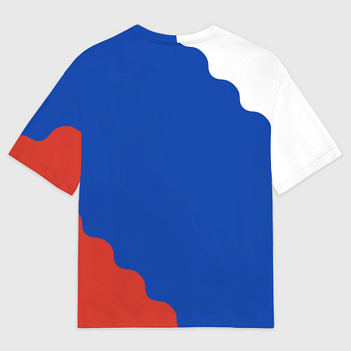 Мужская футболка оверсайз Триколор диагональный волнистый / 3D-принт – фото 2