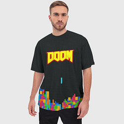 Футболка оверсайз мужская Doom x tetrix коллабарация, цвет: 3D-принт — фото 2