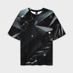 Мужская футболка оверсайз Black luxury abstract