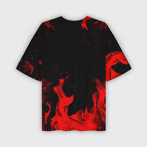 Мужская футболка оверсайз Linkin Park красный огонь лого / 3D-принт – фото 2