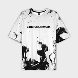 Мужская футболка оверсайз Nickelback серый дым рок