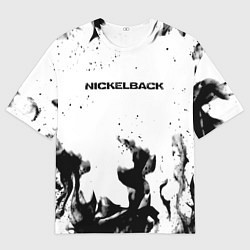 Мужская футболка оверсайз Nickelback серый дым рок