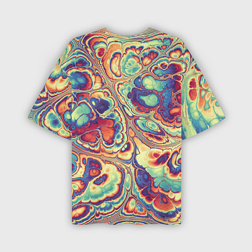 Мужская футболка оверсайз Абстрактный разноцветный паттерн / 3D-принт – фото 2