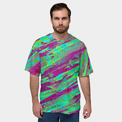 Футболка оверсайз мужская Разноцветные паттерны, цвет: 3D-принт — фото 2