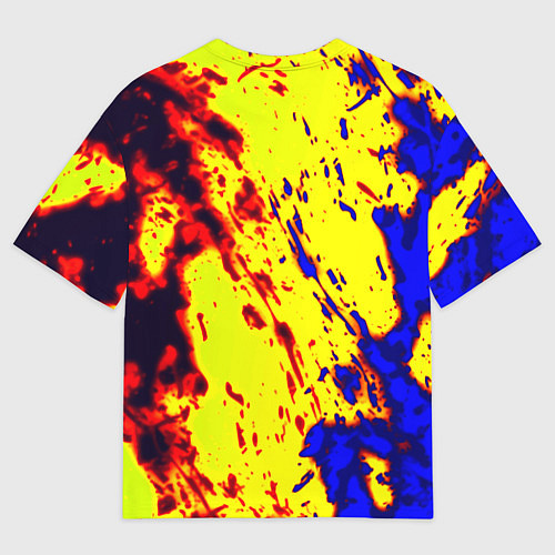 Мужская футболка оверсайз Герб РФ огненный стиль текстура / 3D-принт – фото 2