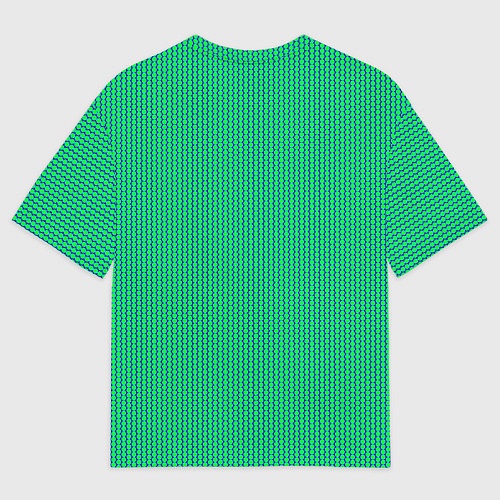 Мужская футболка оверсайз Паттерн салатовый шестигранник / 3D-принт – фото 2