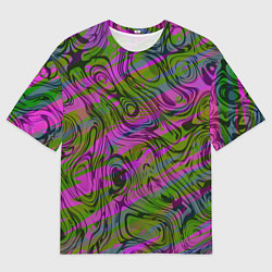 Мужская футболка оверсайз Фиолетовые узоры