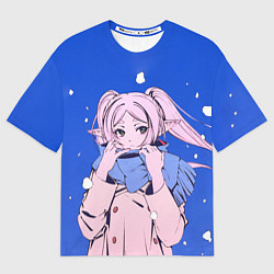 Мужская футболка оверсайз Фрирен и снег