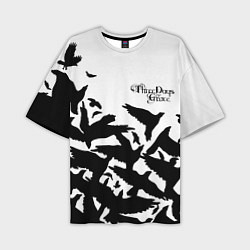 Мужская футболка оверсайз Three Days Grace вороны бенд