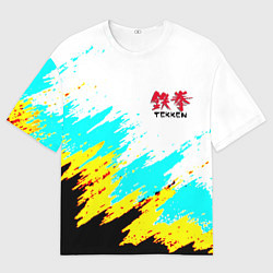 Футболка оверсайз мужская Теккен краски файтинг, цвет: 3D-принт