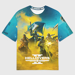 Футболка оверсайз мужская Helldivers 2: Battle, цвет: 3D-принт
