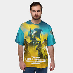 Футболка оверсайз мужская Helldivers 2: Battle, цвет: 3D-принт — фото 2