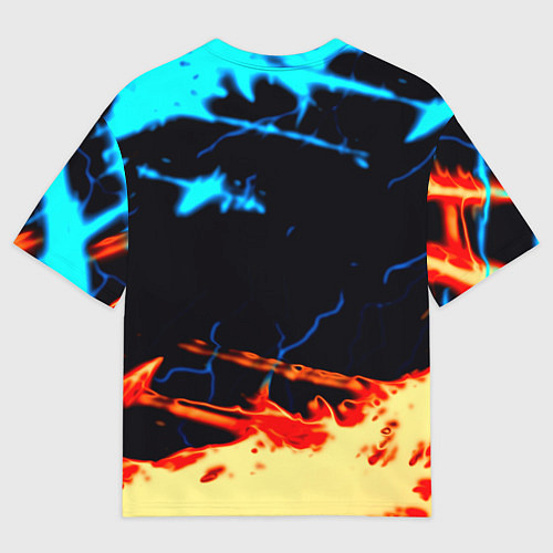 Мужская футболка оверсайз Horizon zero dawn огонь и лёд / 3D-принт – фото 2