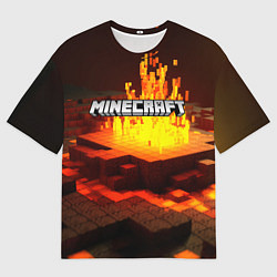 Мужская футболка оверсайз Огненный minecraft