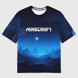 Футболка оверсайз мужская Minecraft logo night, цвет: 3D-принт