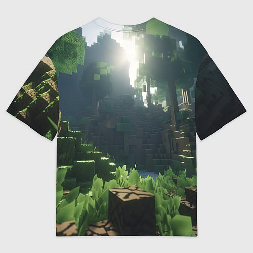 Мужская футболка оверсайз Minecraft logo world / 3D-принт – фото 2