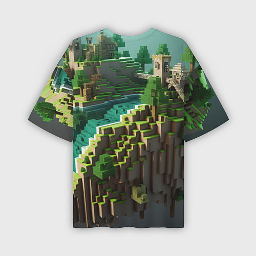 Мужская футболка оверсайз Minecraft logo летняя карта / 3D-принт – фото 2