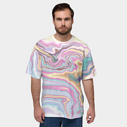 Футболка оверсайз мужская Мрамор узор разноцветный, цвет: 3D-принт — фото 2