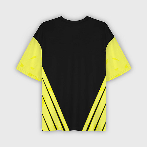 Мужская футболка оверсайз Borussia geometry yellow / 3D-принт – фото 2