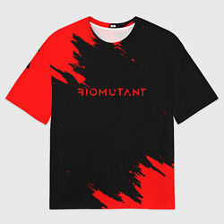 Мужская футболка оверсайз Биомутант краски красные