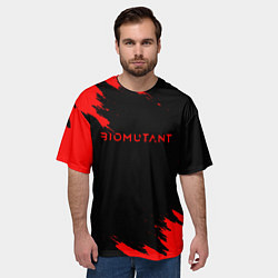Футболка оверсайз мужская Биомутант краски красные, цвет: 3D-принт — фото 2