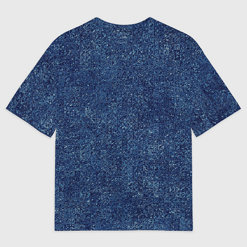 Мужская футболка оверсайз Текстура тёмно-синий мелкие квадраты / 3D-принт – фото 2