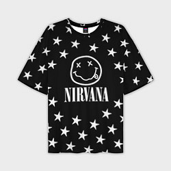 Мужская футболка оверсайз Nirvana stars steel