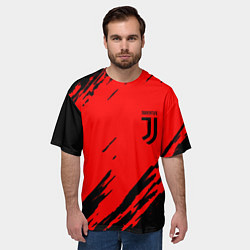 Футболка оверсайз мужская Juventus краски спорт фк, цвет: 3D-принт — фото 2