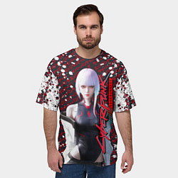 Футболка оверсайз мужская Lucyna Kushinada - Cyberpunk: Edgerunners, цвет: 3D-принт — фото 2