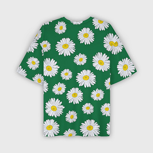 Мужская футболка оверсайз Ромашки поле из цветов / 3D-принт – фото 2