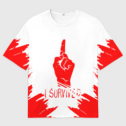 Мужская футболка оверсайз Dead by Daylight красный