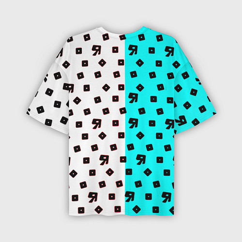 Мужская футболка оверсайз Roblox pattern logo mobile / 3D-принт – фото 2